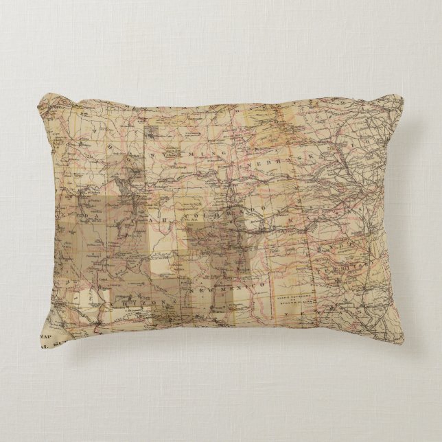1878 Progress Map of The US Geographical Surveys 2 Decorative Pillow (Front)