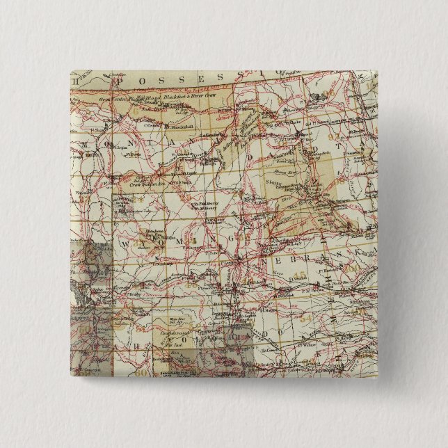 1878 Progress Map of The US Geographical Surveys Button (Front)