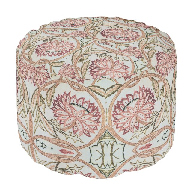 1878 Vintage William Morris Flowerpot Pouf (Angled Front)
