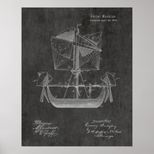 1879 Airship Boat Airplane Patent Art Drawing Poster