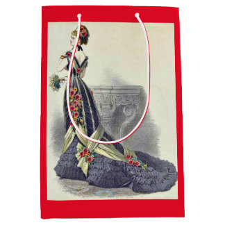 1879 ball gown fashion print medium gift bag