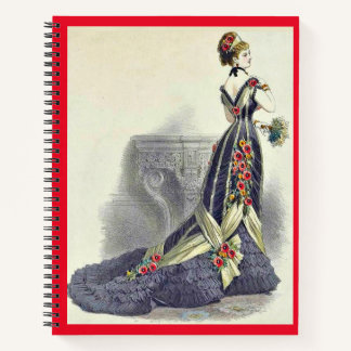 1879 ball gown fashion print notebook