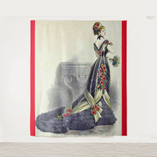 1879 ball gown fashion print tapestry