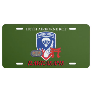 187TH AIRBORNE RCT RAKKASANS LICENSE PLATE