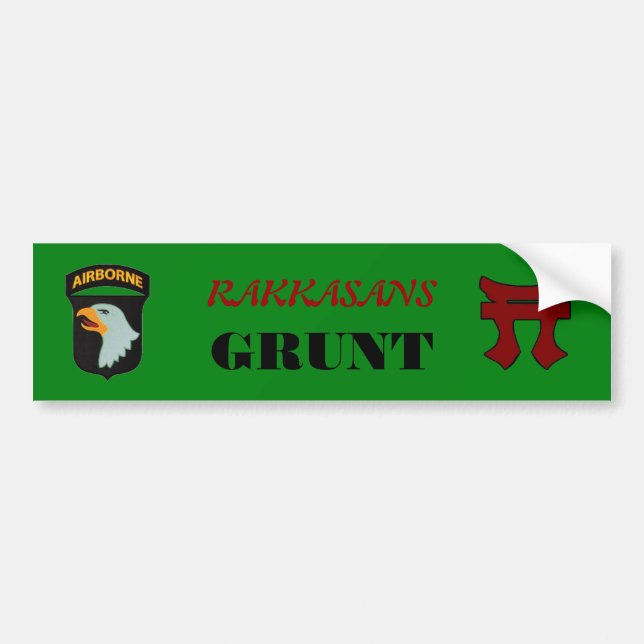 187TH INFANTRY RAKKASANS GRUNT BUMPER STICKER (Front)