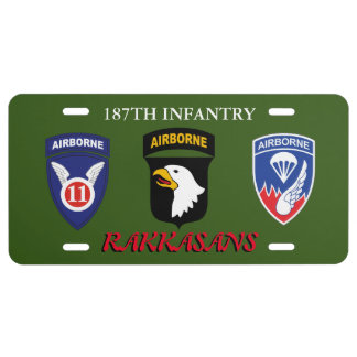 187TH INFANTRY RAKKASANS  LICENSE PLATE