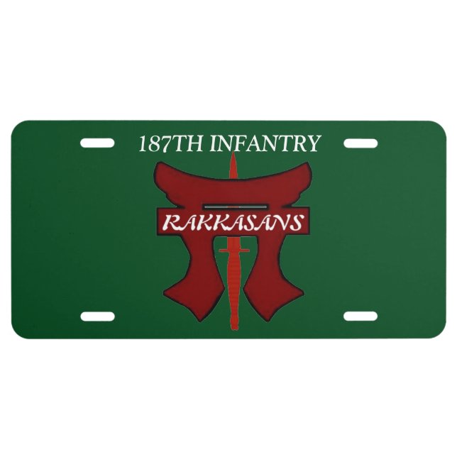 187TH INFANTRY RAKKASANS LICENSE PLATE (Front)