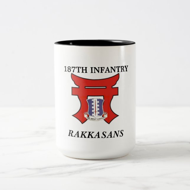 187th Infantry Rakkasans  Two-Tone Coffee Mug (Center)