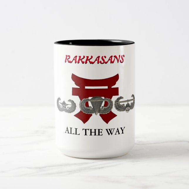 187TH INFANTRY RAKKASANS  Two-Tone COFFEE MUG (Center)