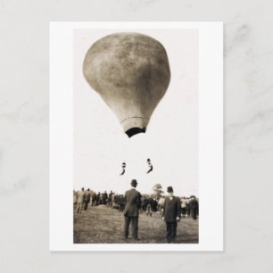 1880 Hot Air Balloon Acrobats Postcard