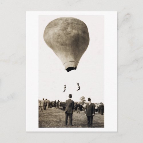 1880 Hot Air Balloon Acrobats Postcard