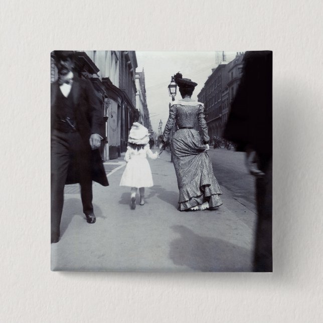 1880 Mother + Daughter in Boston Button (Front)