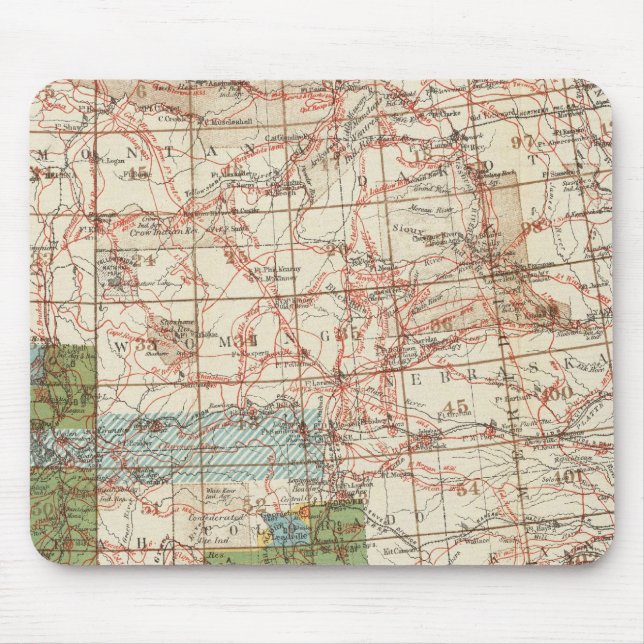1880 Progress Map of The US Geographical Surveys Mouse Pad (Front)