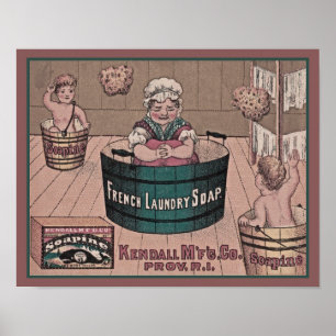 1880 Soapine Laundry Soap Advertisement Poster