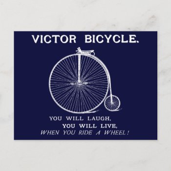 1880 Victor Bicycle Poster  White Postcard by historicimage at Zazzle