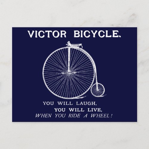 1880 Victor Bicycle Poster White Postcard