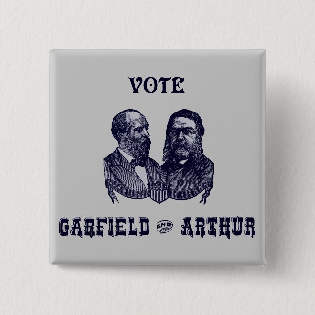1880 Vote Garfield and Arthur, blue Button (Front)
