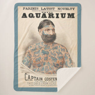 1880s Captain Costentenus tattooed man Sherpa Blanket
