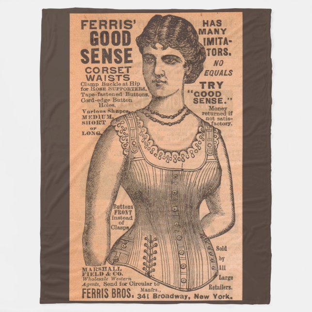 1880s Ferris Common Sense Corsets ad Fleece Blanket (Front)