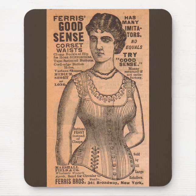 1880s Ferris Common Sense Corsets ad Mouse Pad (Front)