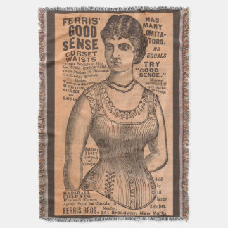 1880s Ferris Common Sense Corsets ad Throw Blanket