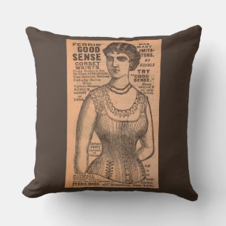 1880s Ferris Common Sense Corsets ad Throw Pillow