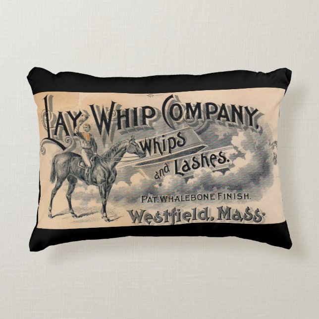 1880s Lay Whip Company billhead Decorative Pillow (Front)