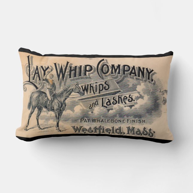 1880s Lay Whip Company billhead Lumbar Pillow (Front)