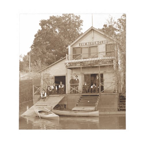1880s Men Club Fox River Club Fishing Elgin Notepad