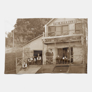 1880's Men Club Fox River Club Fishing Elgin Towel