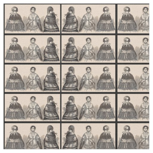 1880s Victorian shawls fashion print Fabric