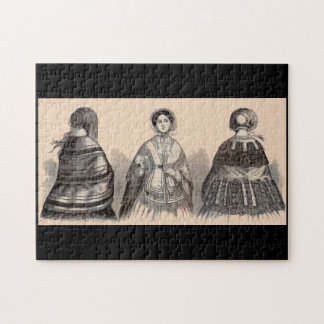 1880s Victorian shawls fashion print Jigsaw Puzzle