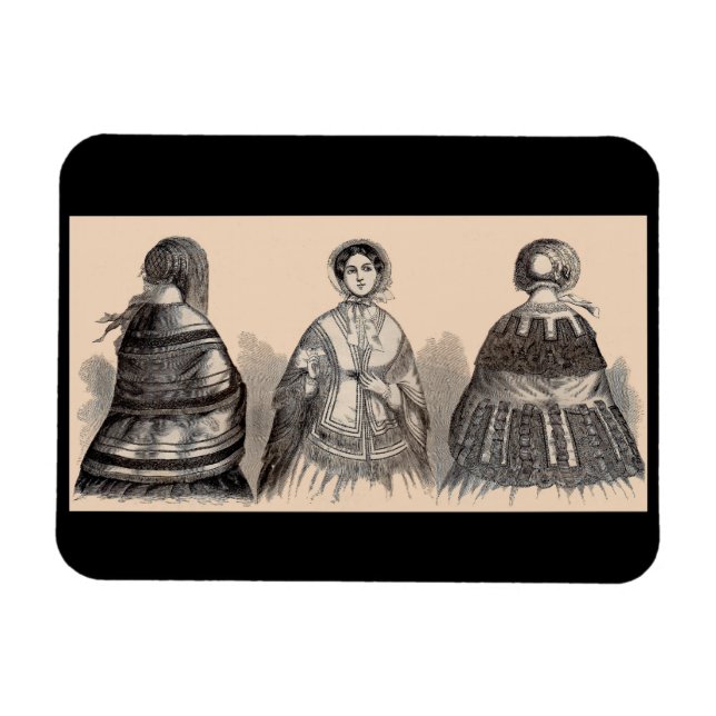 1880s Victorian shawls fashion print Magnet (Horizontal)