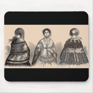 1880s Victorian shawls fashion print Mouse Pad