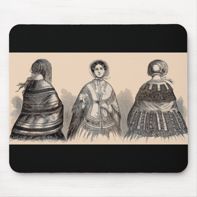1880s Victorian shawls fashion print Mouse Pad (Front)