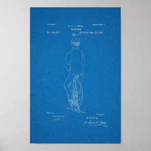 1881 Vintage Bicycle Velocipede Patent Print