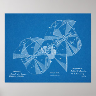 1882 Airship Airplane Patent Art Drawing Print