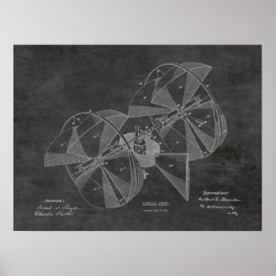 1882 Flying Machine Airplane Patent Drawing Print