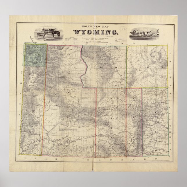 1883 Map of Wyoming Poster (Front)