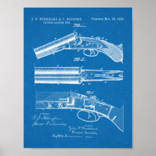 1883 Shotgun Patent Art Drawing Print