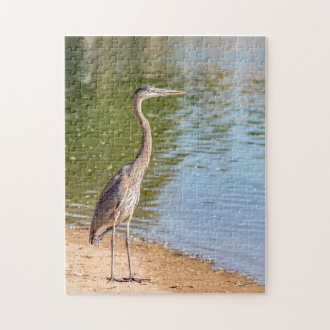 1884-Great Blue Heron on Shore Puzzle (Vertical)
