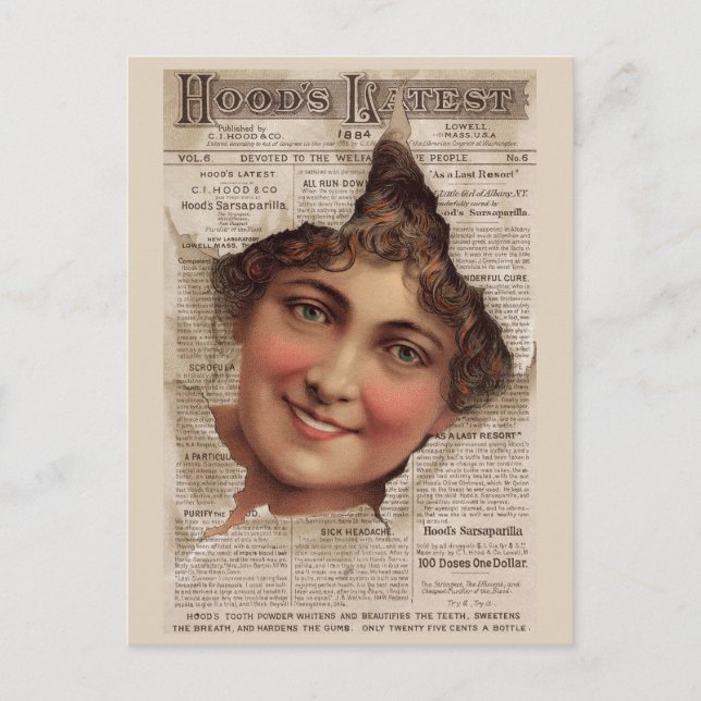 1884 Hood’s Tooth Powder trade card (Front)