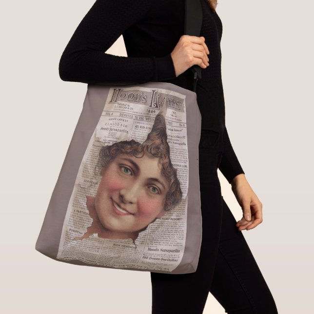 1884 Hood’s Tooth Powder trade card Crossbody Bag (Close Up)