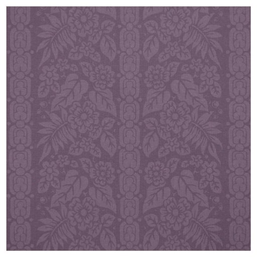 1885 Floral Stripe, Dark Aubergine Fabric