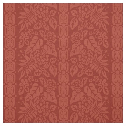 1885 Floral Stripe, Poppy Red Fabric