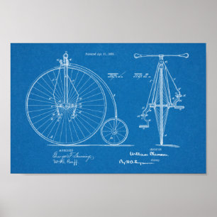 1885 High Wheeler Bicycle Design Patent Art Print