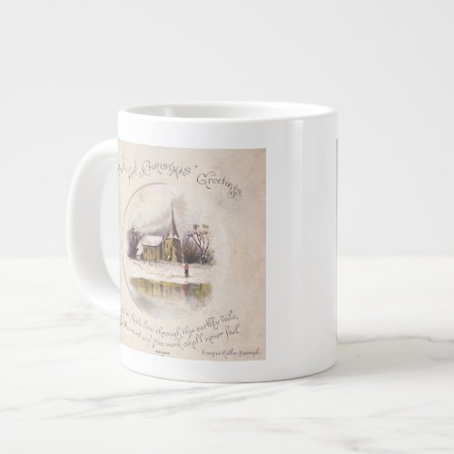 1886 A snowy Victorian winter scene Giant Coffee Mug