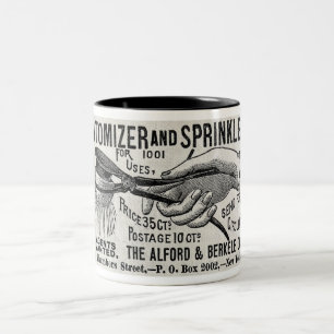 1886 ATOMIZER / SPRINKLER ADVERTISING Two-Tone COFFEE MUG
