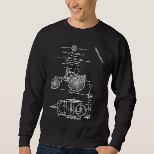 1886 Karl Benz automotive patent graphic Sweatshirt