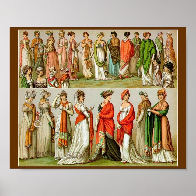1888 Regency Shawls, Fashion Drawing Poster (Front)